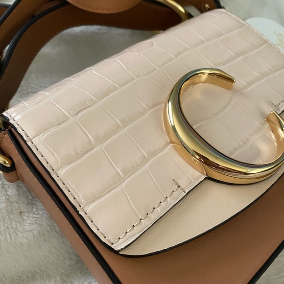 CHLOÉ Mini Tricolor Croc Embossed Shoulder Bag - Picture 9 of 14